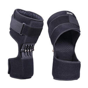 A pair of knee protection boosters featuring a spring-loaded mechanism