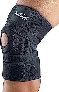 Various knee braces available for people with chondromalacia, showcasing different sizes and designs