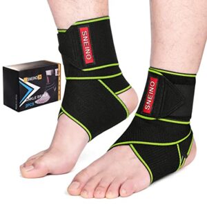 man adjusting the straps of the SNEINO ankle brace, showcasing its customizable fit and ability to provide targeted support for ankle injuries and conditions