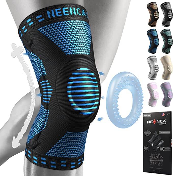  black knee brace designed specifically for golfers, featuring adjustable straps and a lightweight design for enhanced mobility and support during swings