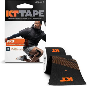 Professional athlete demonstrating the proper application of KT Tape on their ankle for enhanced performance and injury prevention