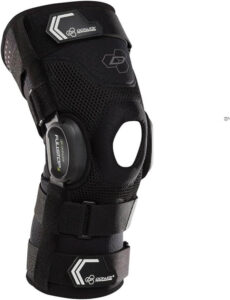 DonJoy post-operative knee brace with adjustable settings, designed to aid in the recovery and rehabilitation process after knee surgery