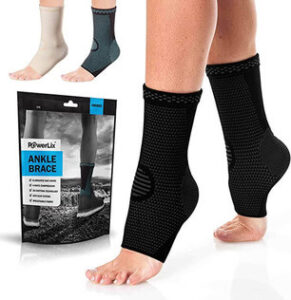 black soccer ankle brace for recovery