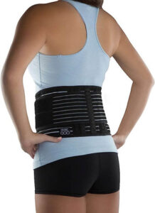back brace with elastic wrap for injuries